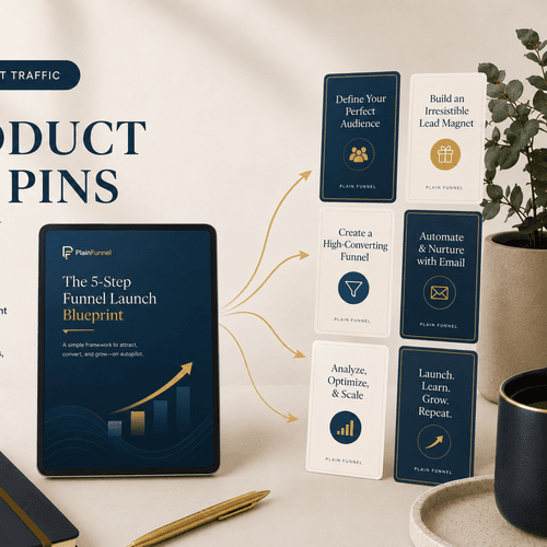 One product turned into 50 Pinterest pins — pin-ready traffic magnets fanned out for months of free search traffic.