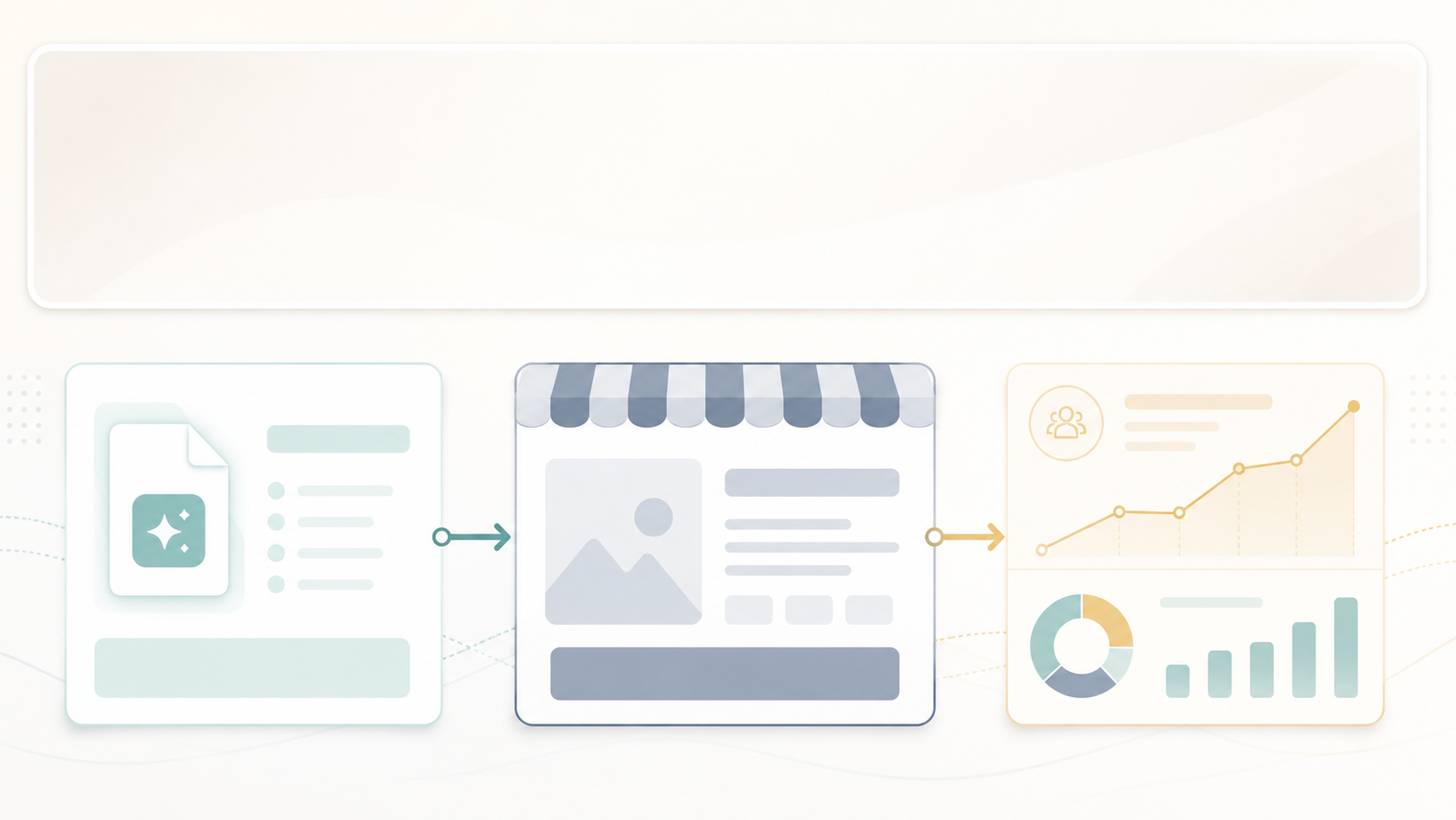 Workflow: an AI product file becomes an Etsy listing that drives traffic and analytics.