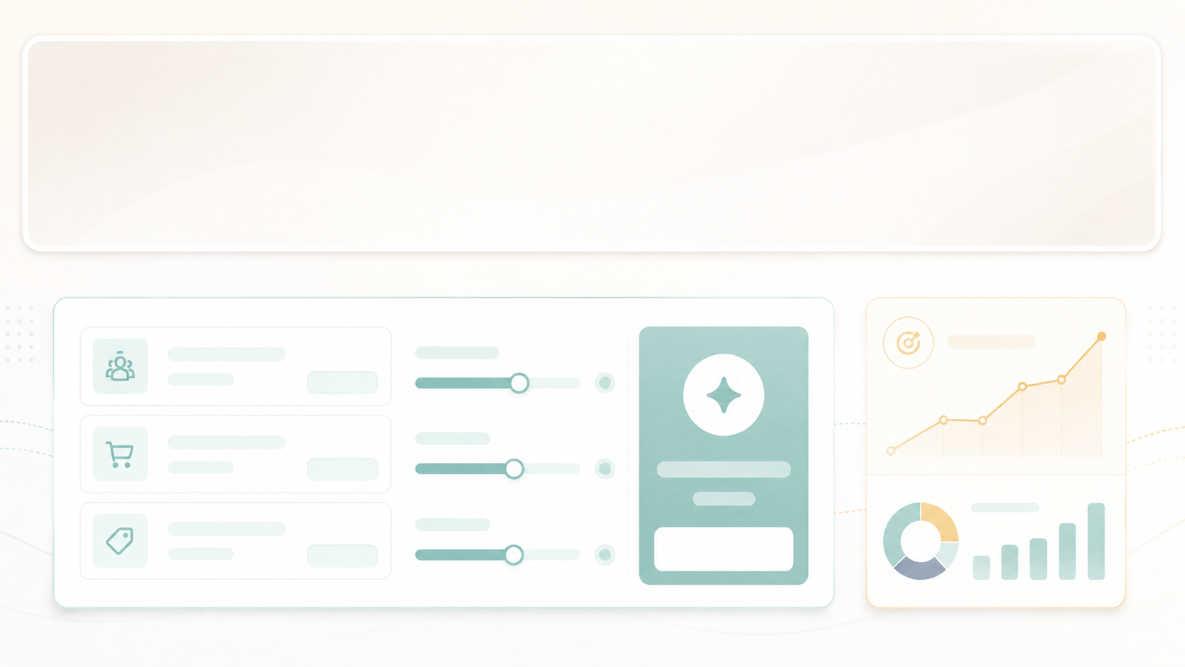 A dashboard with input sliders feeding a results panel and growth chart.